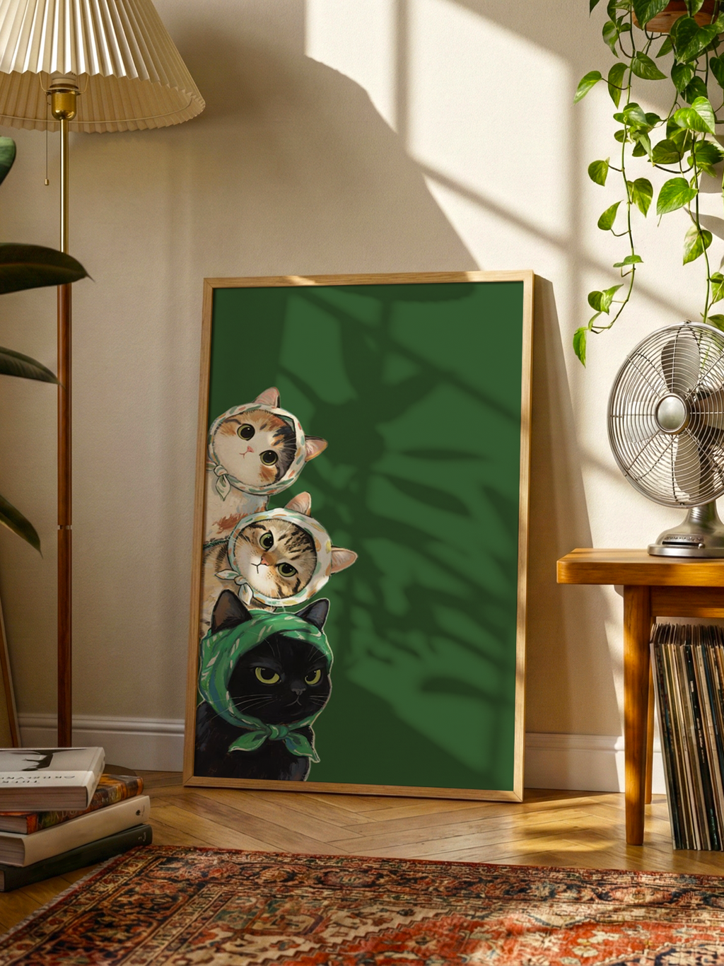 Three Cats with Scarves – Cute Animal Poster