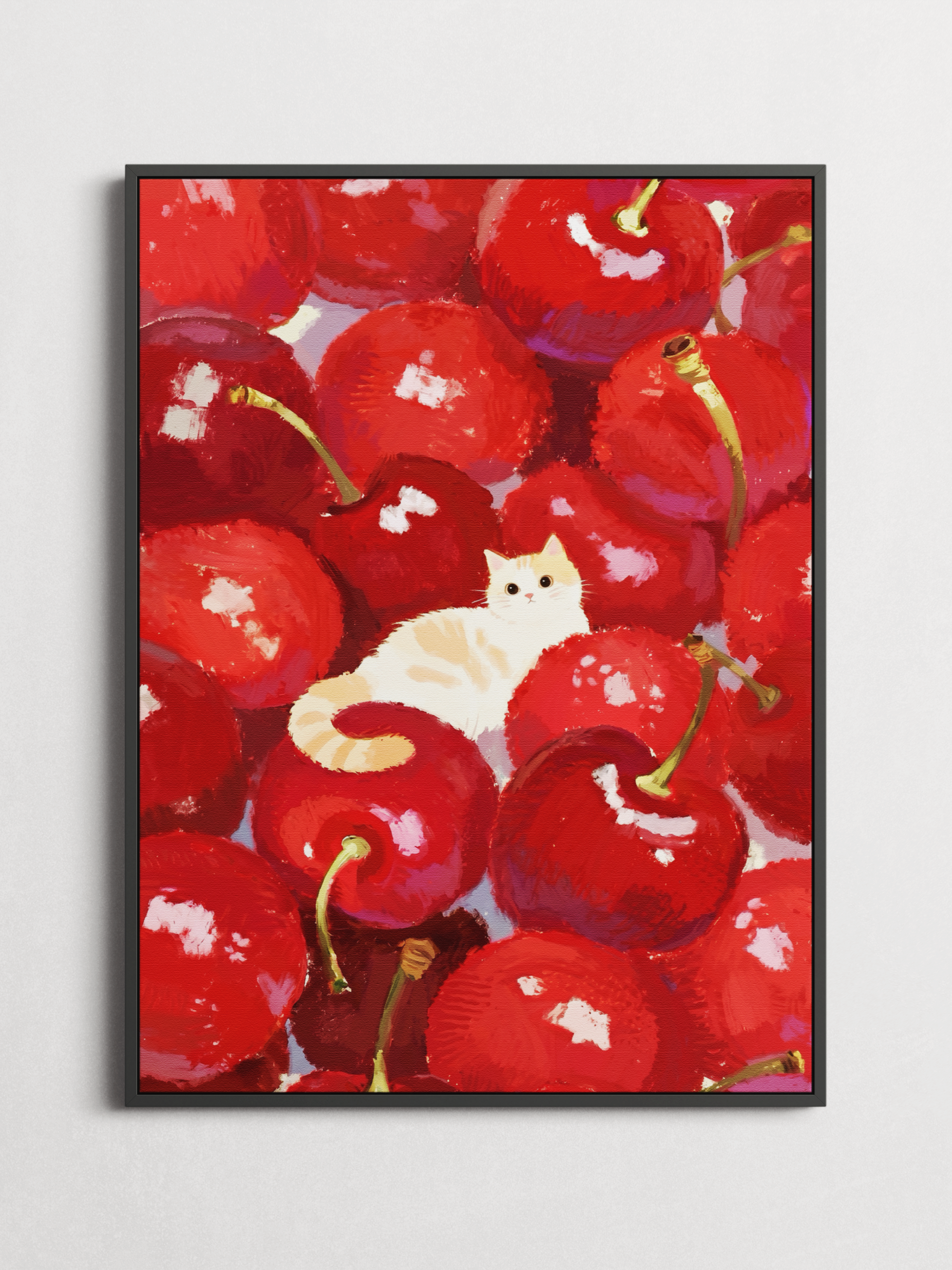 Cherry Cat – Cute Animal Poster