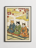 Three Cats in Kimono – Japanese Ukiyo-e Poster