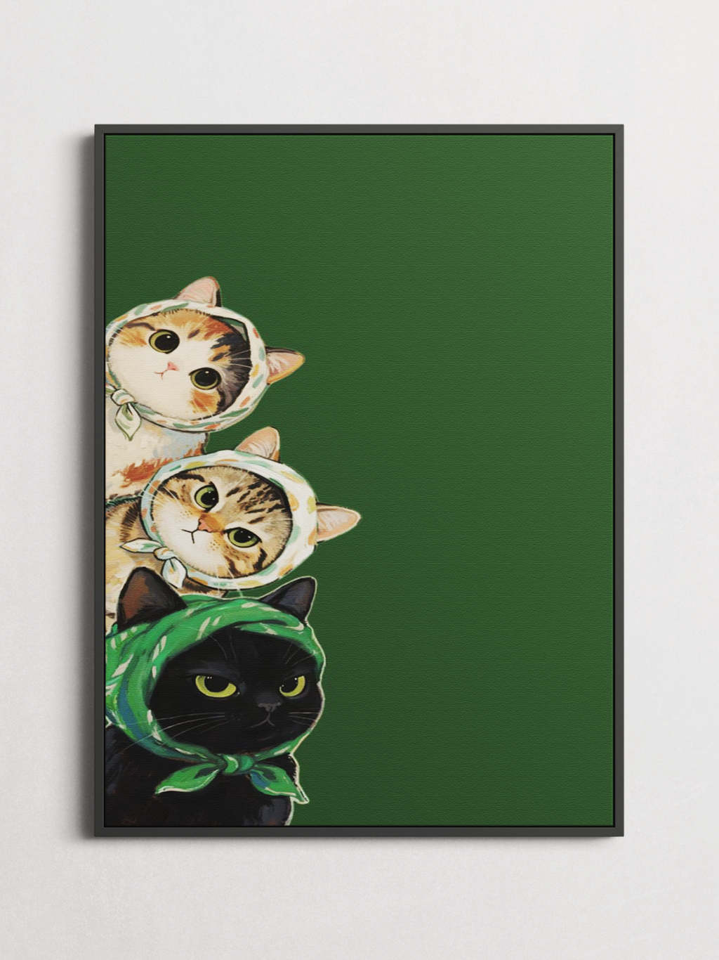 Three Cats with Scarves – Cute Animal Poster