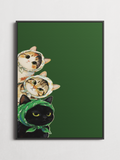 Three Cats with Scarves – Cute Animal Poster