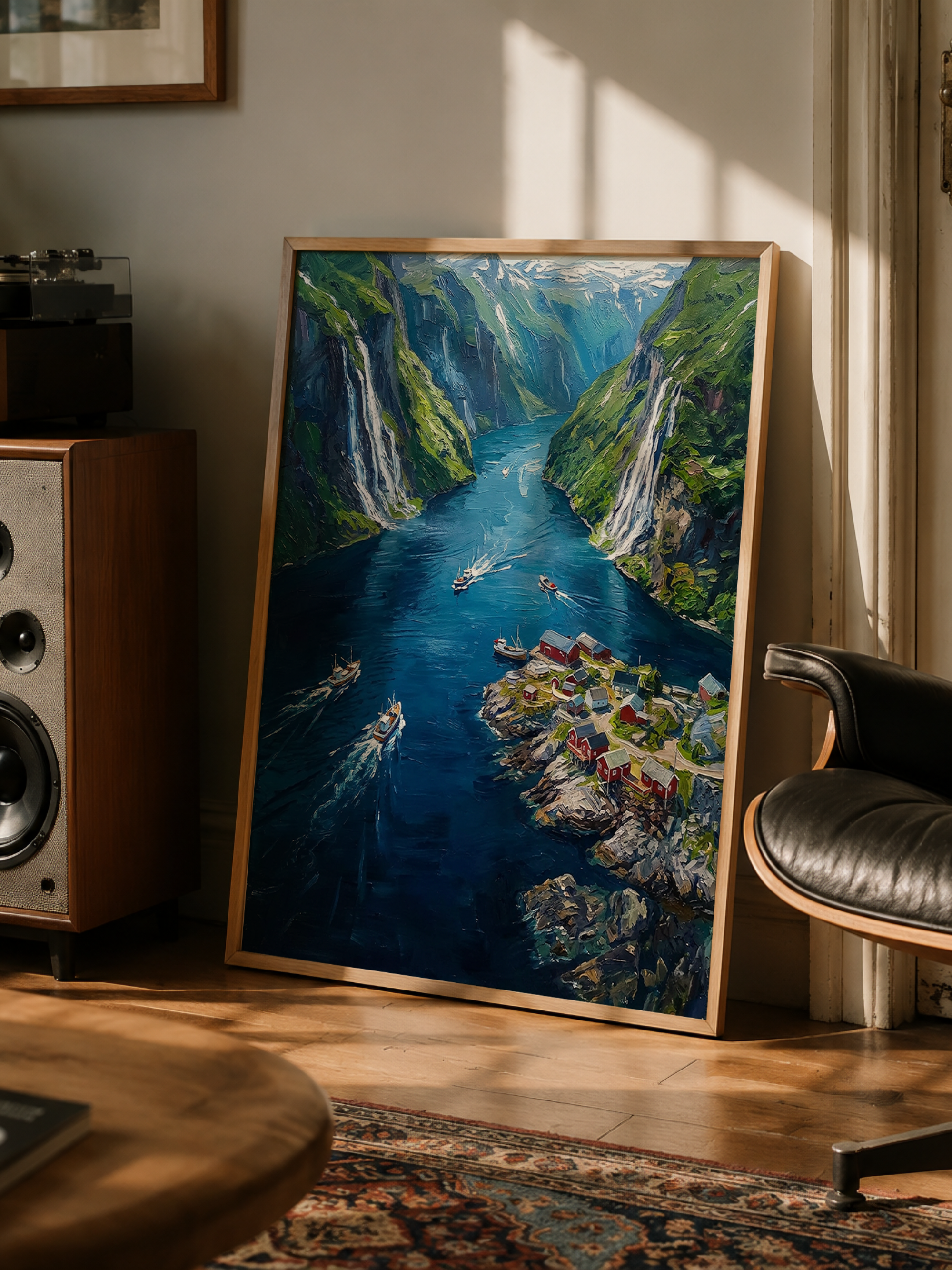 Blue Fjord – Aerial Norway Poster