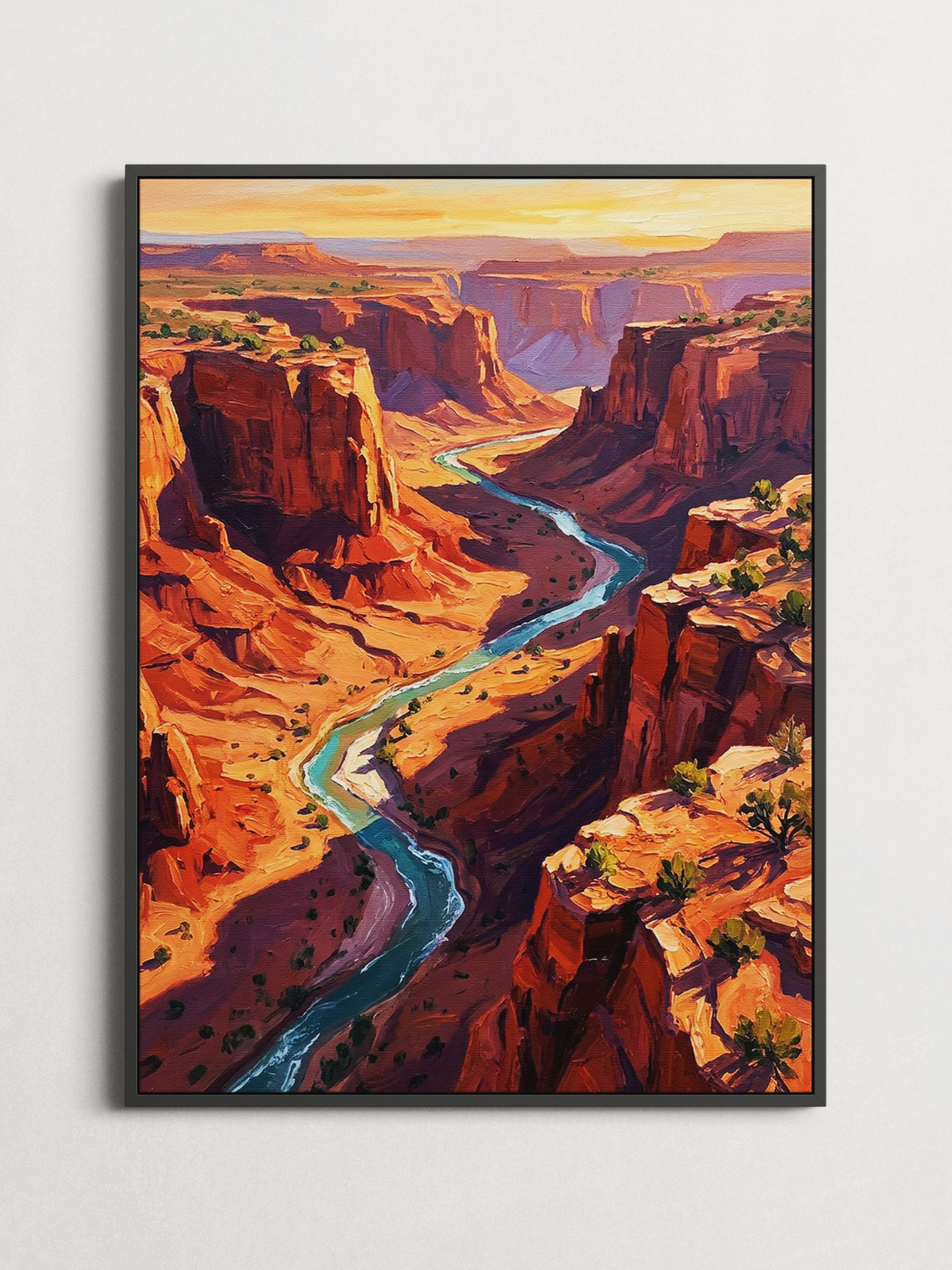 Canyon Light – Aerial Desert Poster – framed on a wall