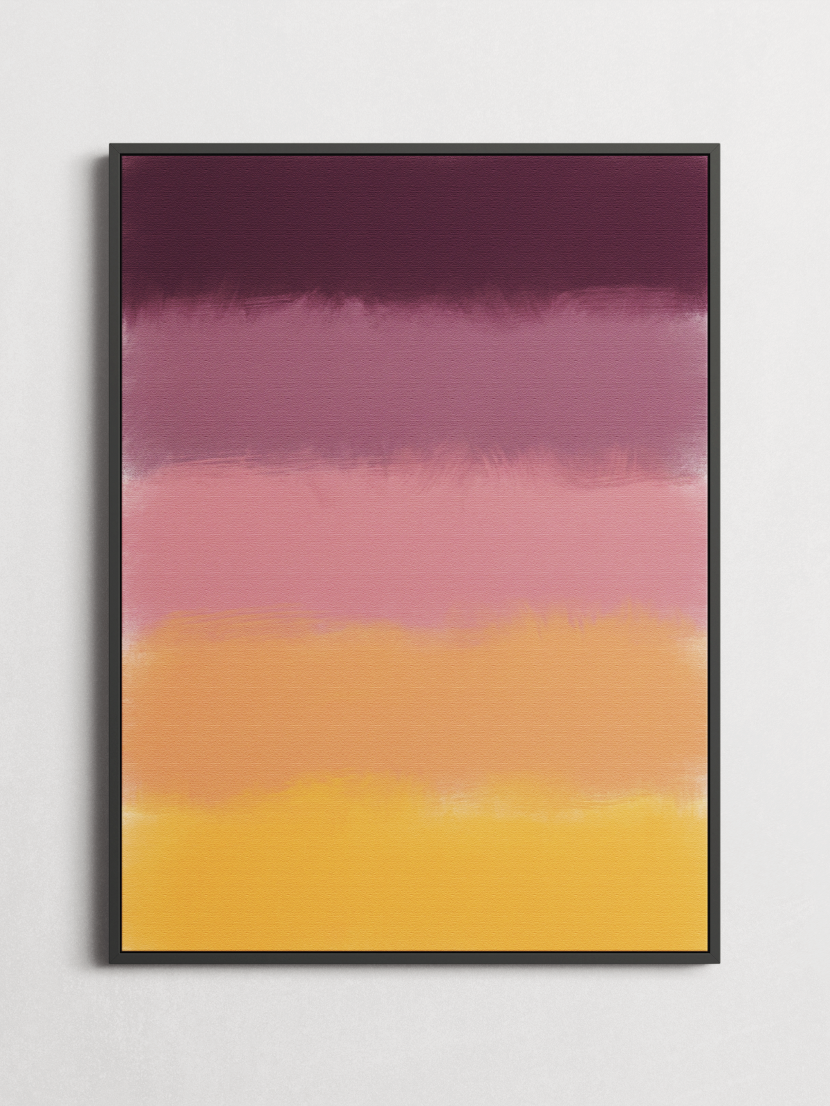 Dusk Field abstract colour field poster framed on a wall
