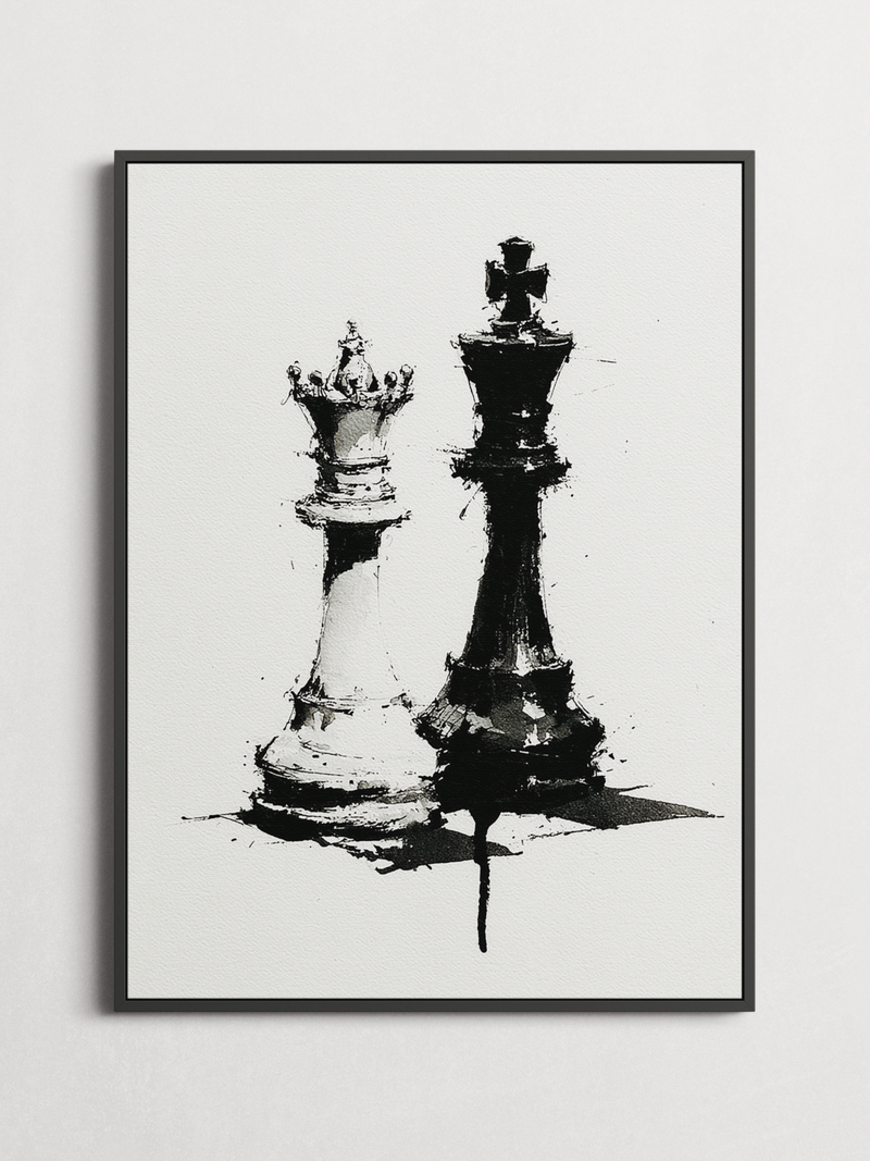 King & Queen – Minimalist Chess Poster