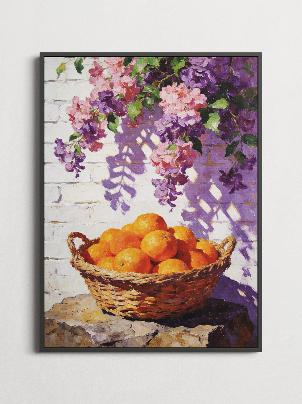 Orange Basket Still Life – Mediterranean Art Poster