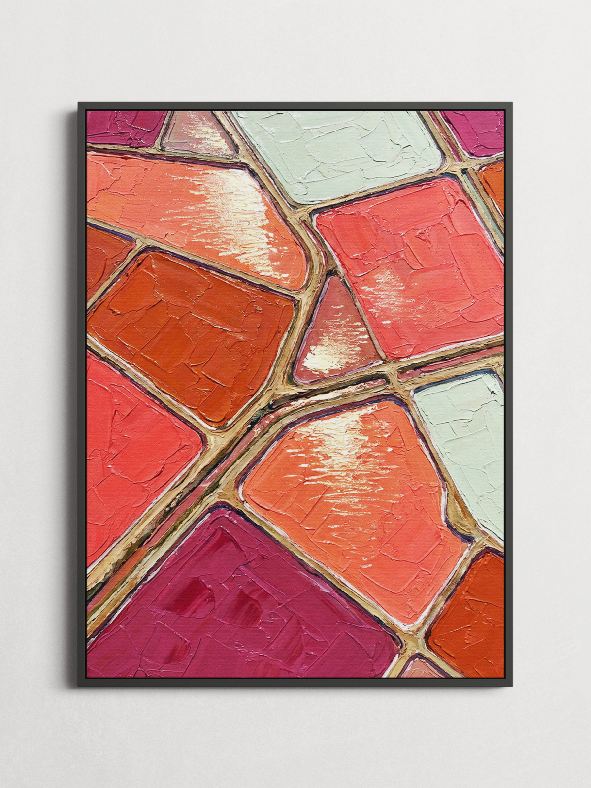Salt Flats aerial abstract poster framed on a wall