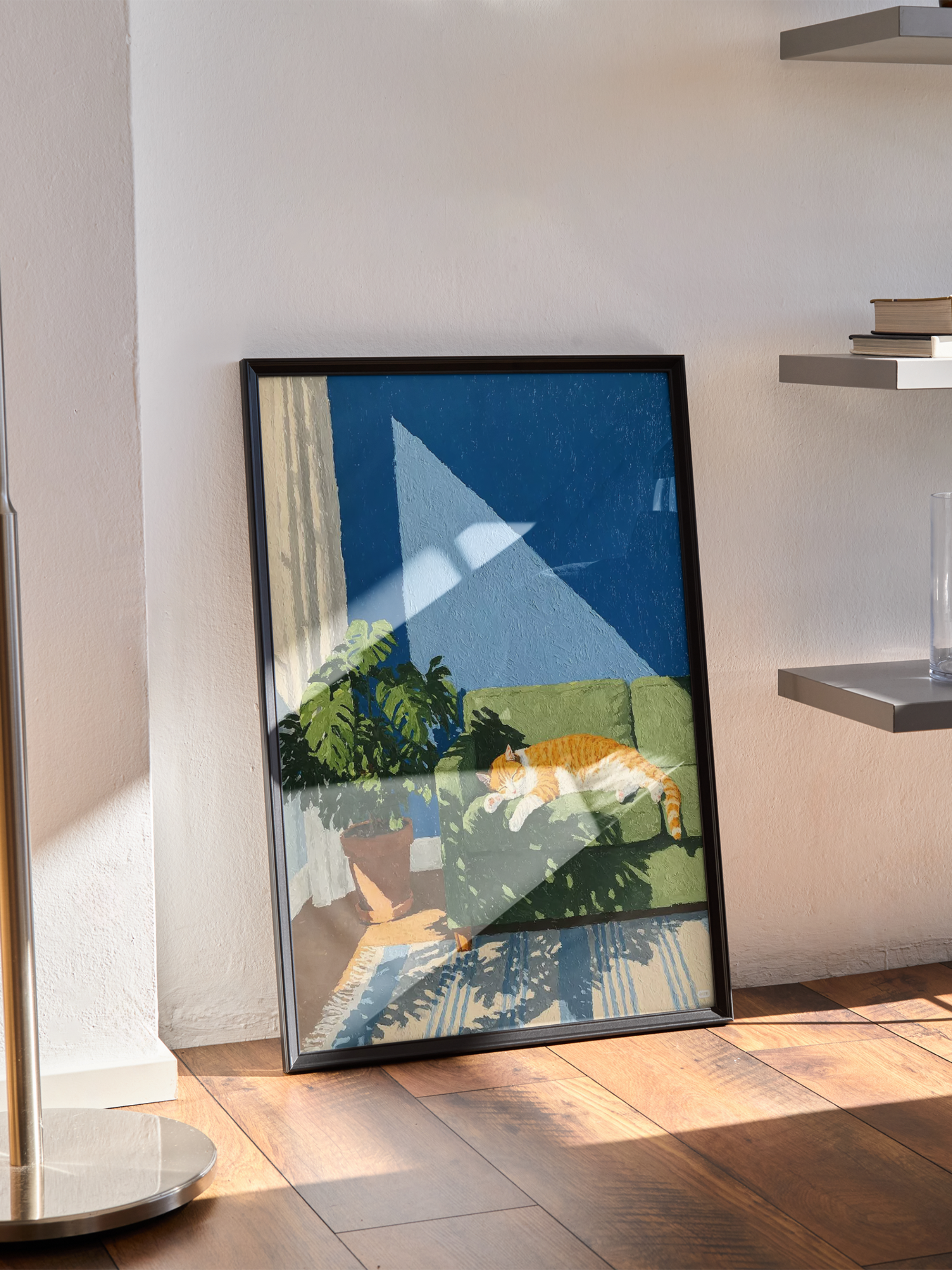 Sleeping Cat – Cozy Interior Poster – interior view