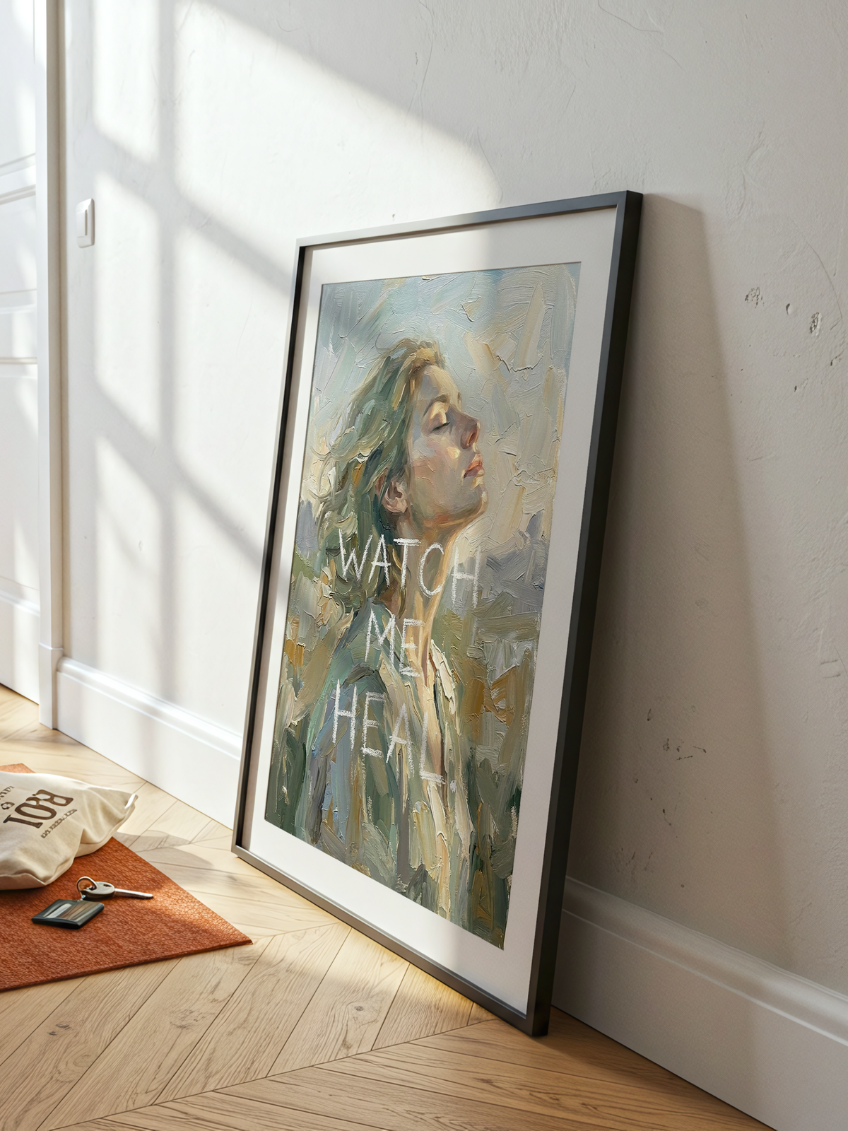 Watch Me Heal — painterly healing-era typography poster with soft chalk-white lettering