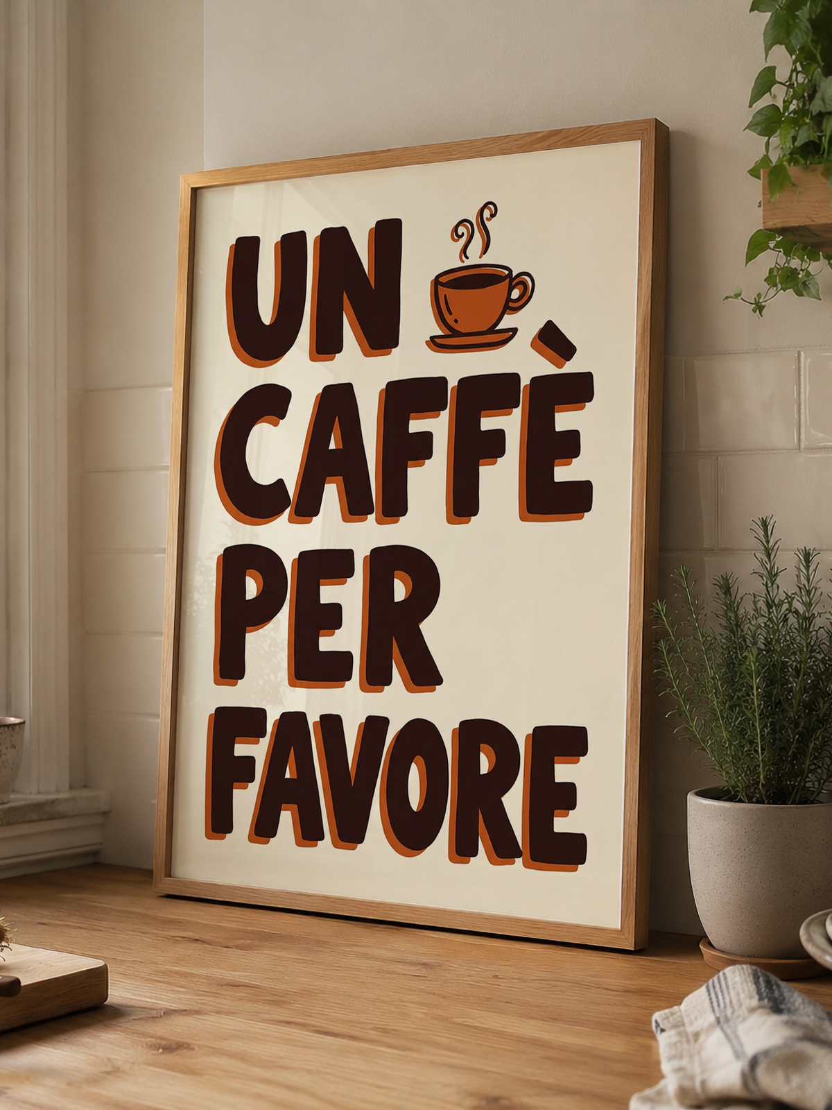 Un Caffè Per Favore – Coffee Typography Poster